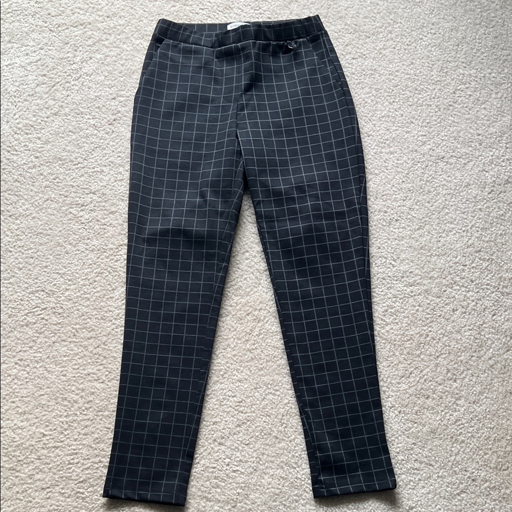Calvin Klein Black and Gray Checkered Pants